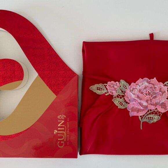 NWT Lingerie Silk Floral Halter Top Knot buttons Jewel Red - Picture 10 of 12